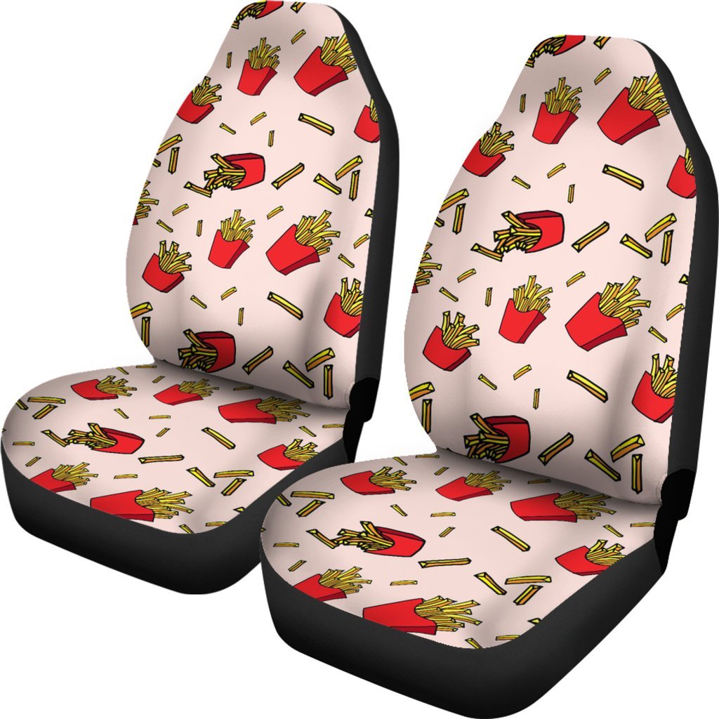 French Fries Pattern Print Universal Fit Car Seat Covers-grizzshop