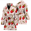 French Fries Pattern Print Women Long Robe-grizzshop