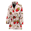 French Fries Pattern Print Women Long Robe-grizzshop