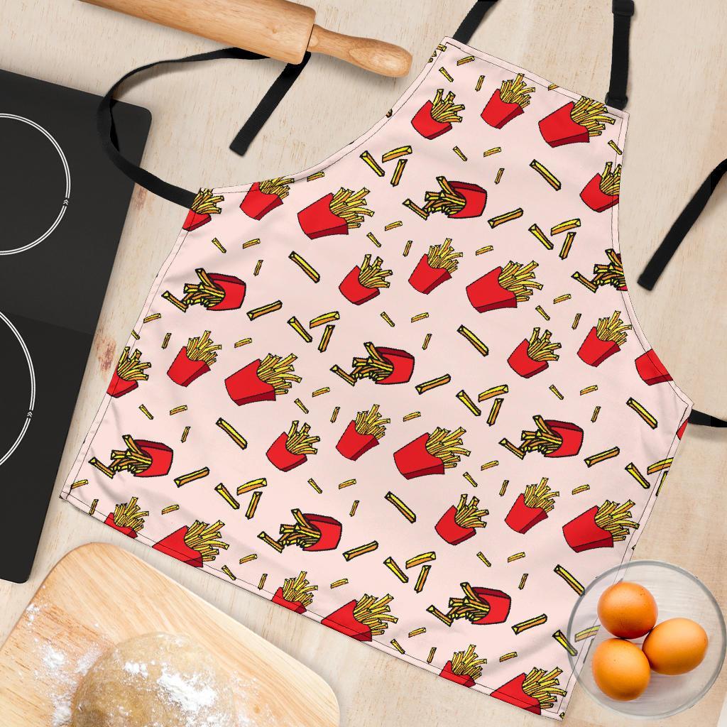 French Fries Pattern Print Women's Apron-grizzshop