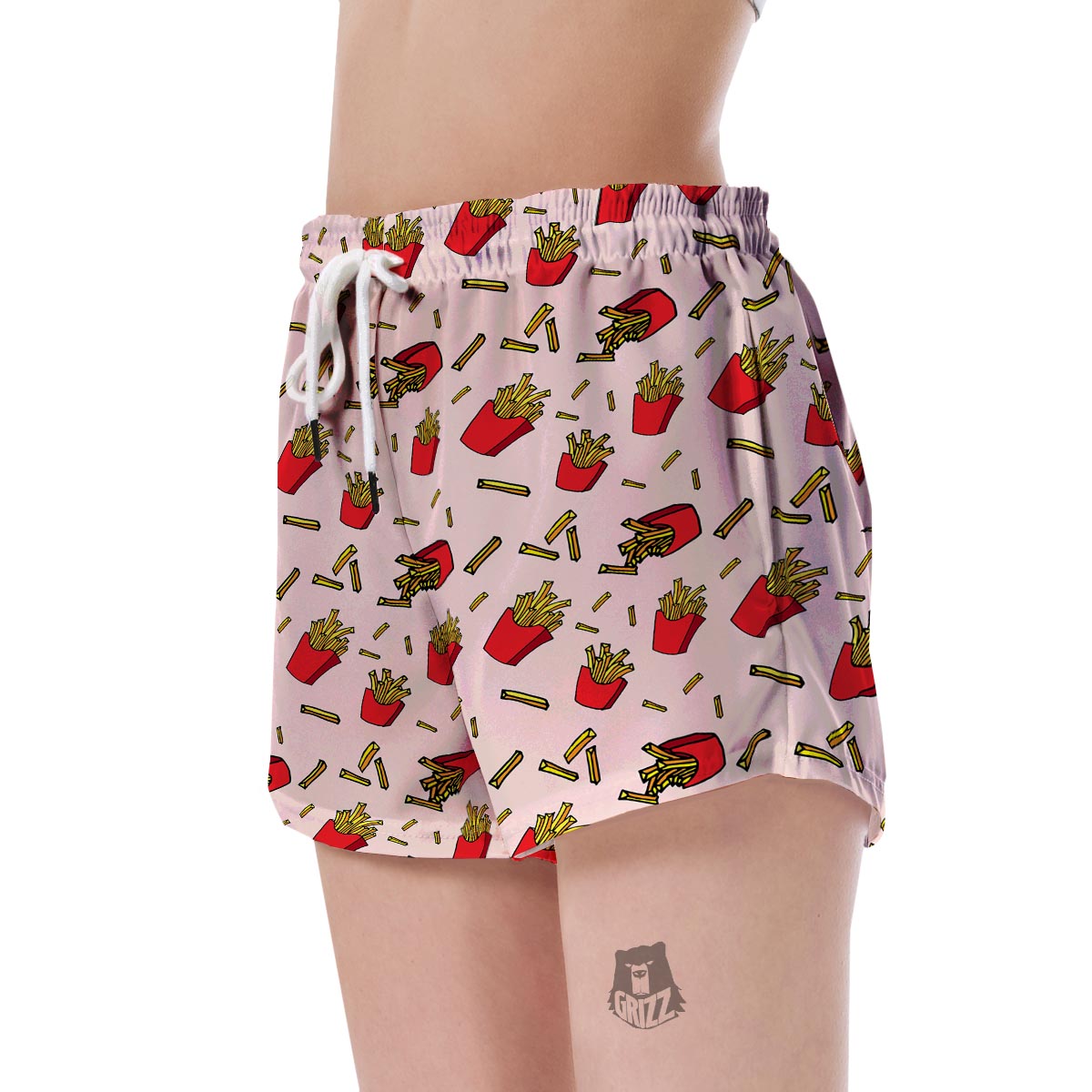 French Fries Pattern Print Women's Shorts-grizzshop