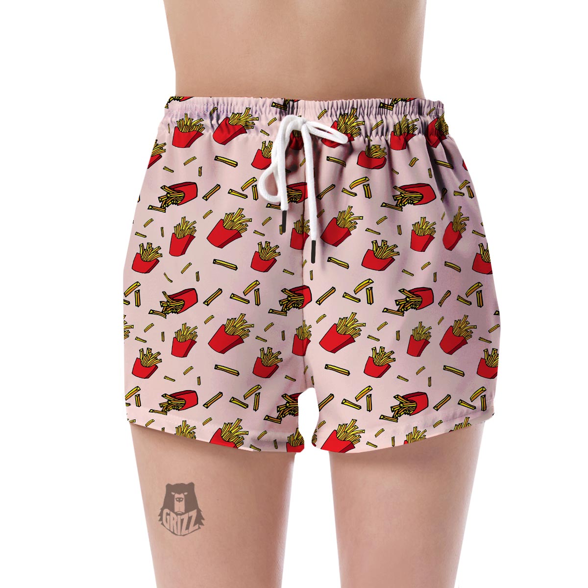 French Fries Pattern Print Women's Shorts-grizzshop