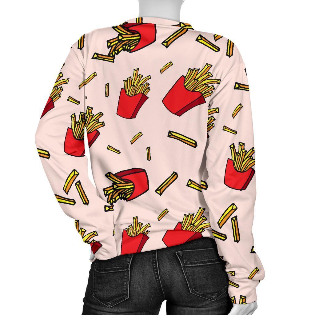 French Fries Pattern Print Women's Sweatshirt-grizzshop
