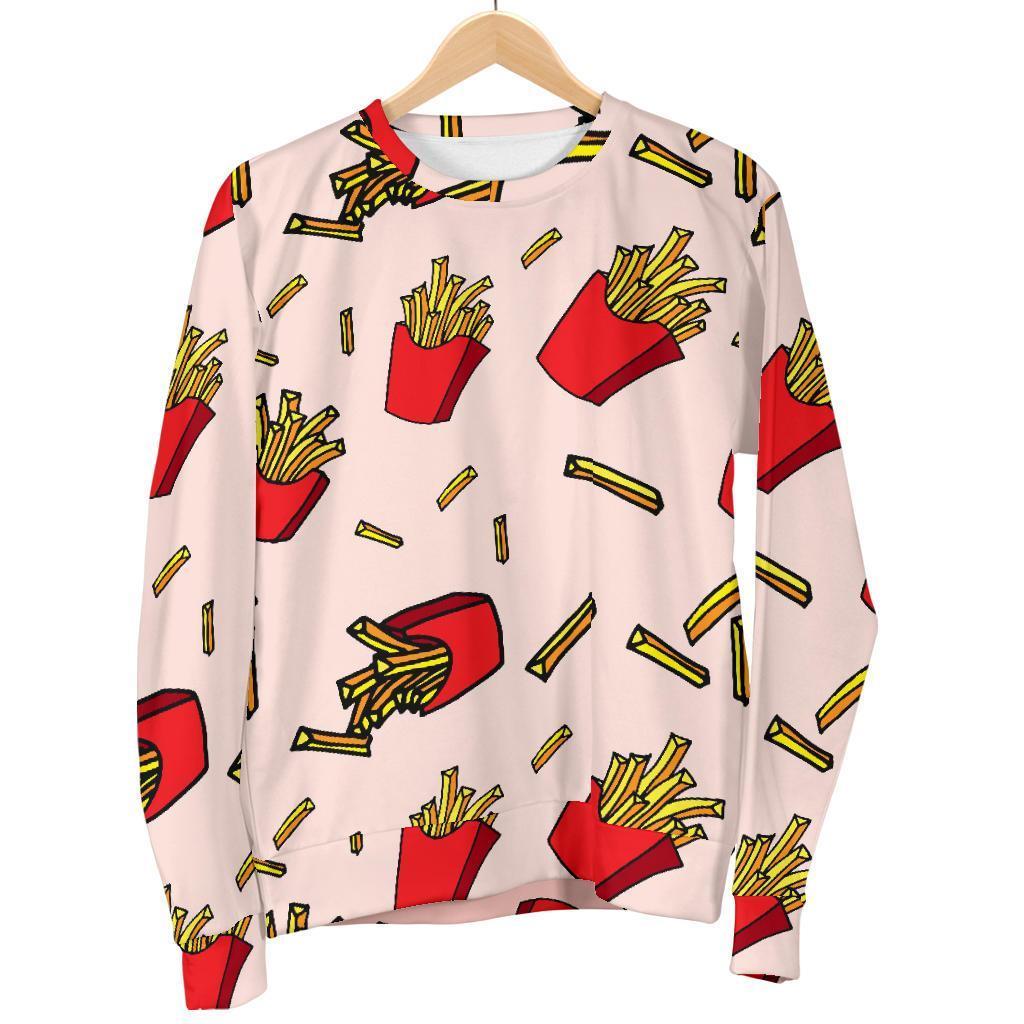 French Fries Pattern Print Women's Sweatshirt-grizzshop