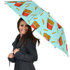French Fries Print Pattern Automatic Foldable Umbrella-grizzshop