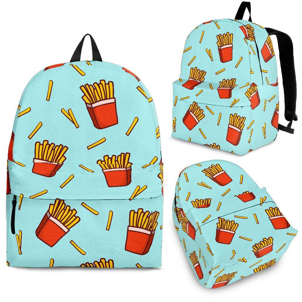 French Fries Print Pattern Backpack-grizzshop