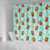 French Fries Print Pattern Bathroom Shower Curtain-grizzshop