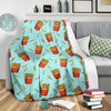 French Fries Print Pattern Blanket-grizzshop