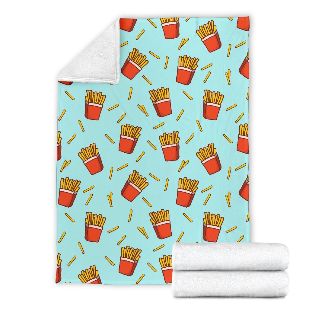 French Fries Print Pattern Blanket-grizzshop