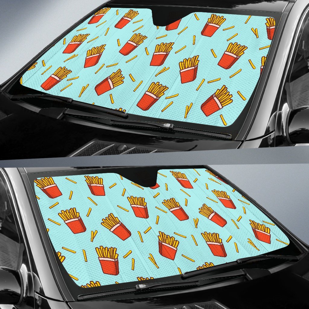French Fries Print Pattern Car Sun Shade-grizzshop