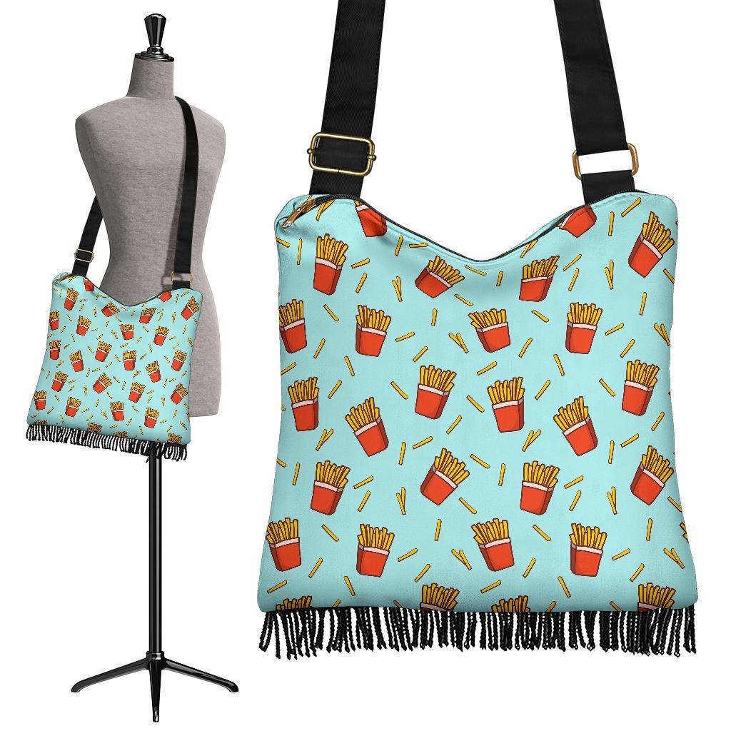 French Fries Print Pattern Crossbody bags-grizzshop