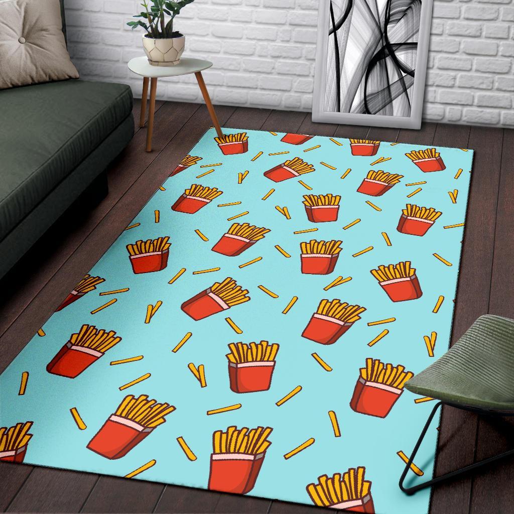 French Fries Print Pattern Floor Mat-grizzshop