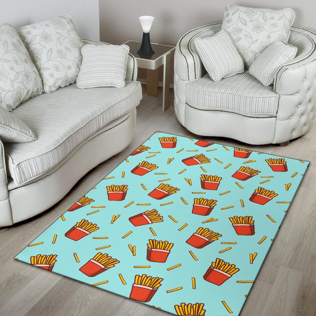 French Fries Print Pattern Floor Mat-grizzshop