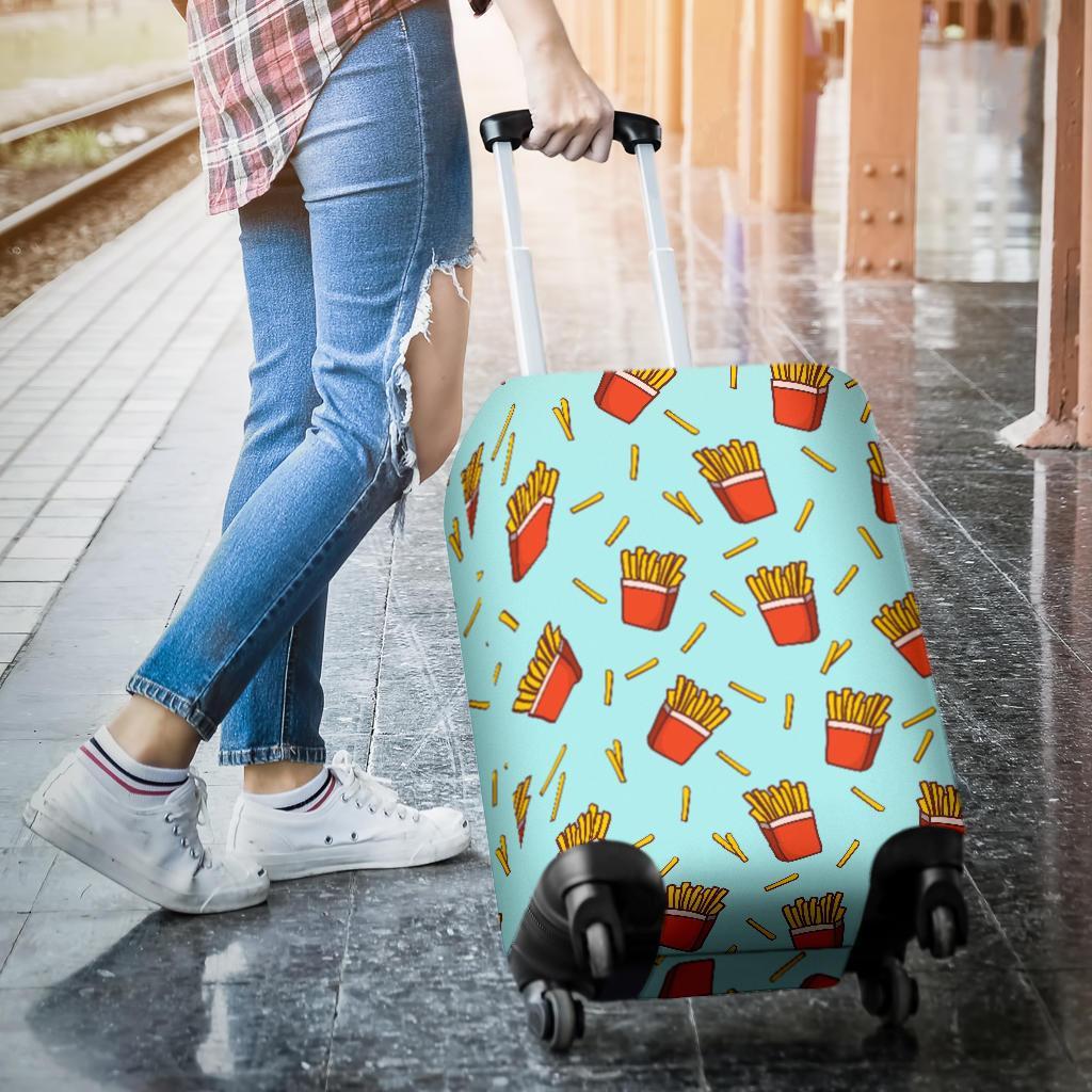 French Fries Print Pattern Luggage Cover Protector-grizzshop