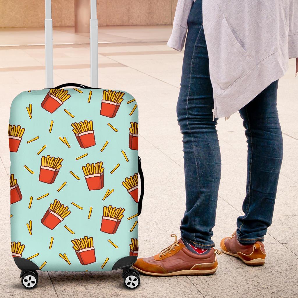 French Fries Print Pattern Luggage Cover Protector-grizzshop