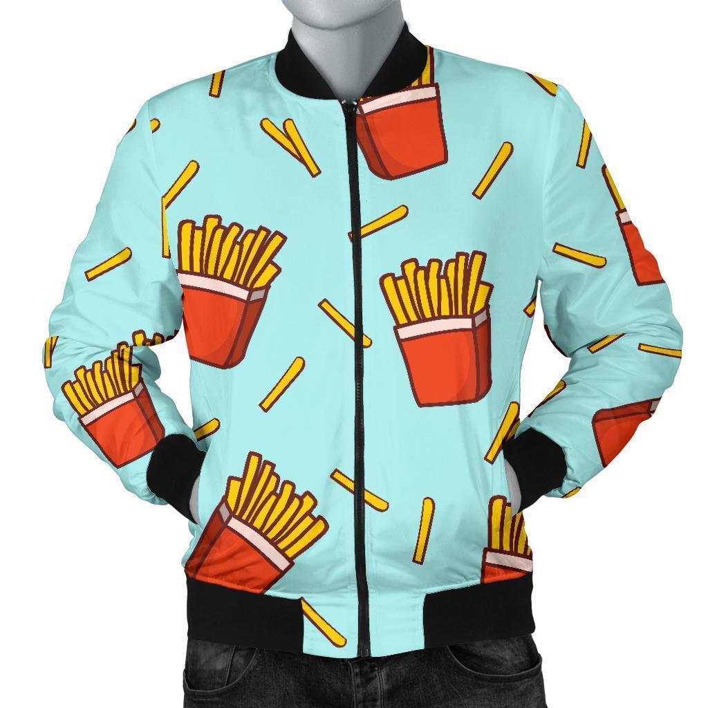 French Fries Print Pattern Men's Bomber Jacket-grizzshop