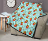 French Fries Print Pattern Quilt-grizzshop