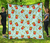 French Fries Print Pattern Quilt-grizzshop