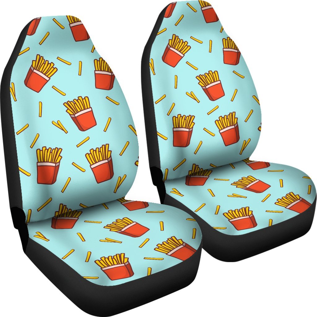 French Fries Print Pattern Universal Fit Car Seat Covers-grizzshop