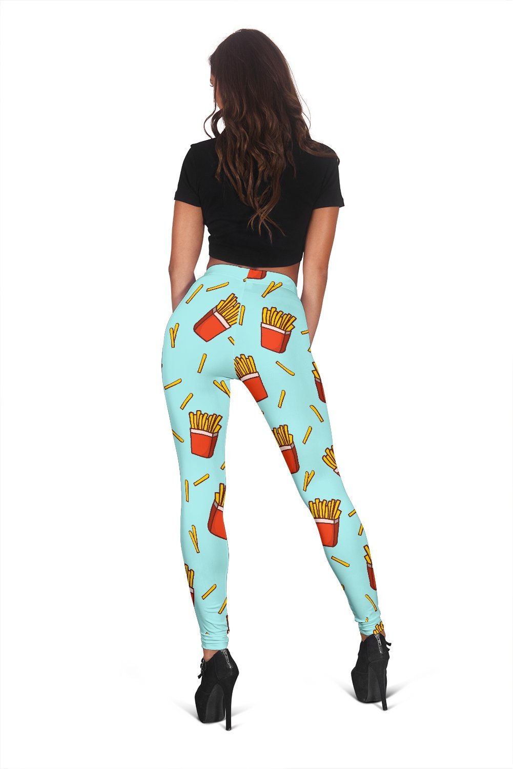 French Fries Print Pattern Women Leggings-grizzshop