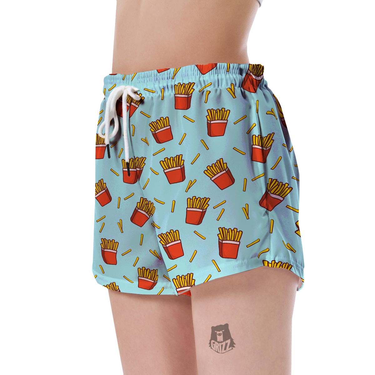 French Fries Print Pattern Women's Shorts-grizzshop