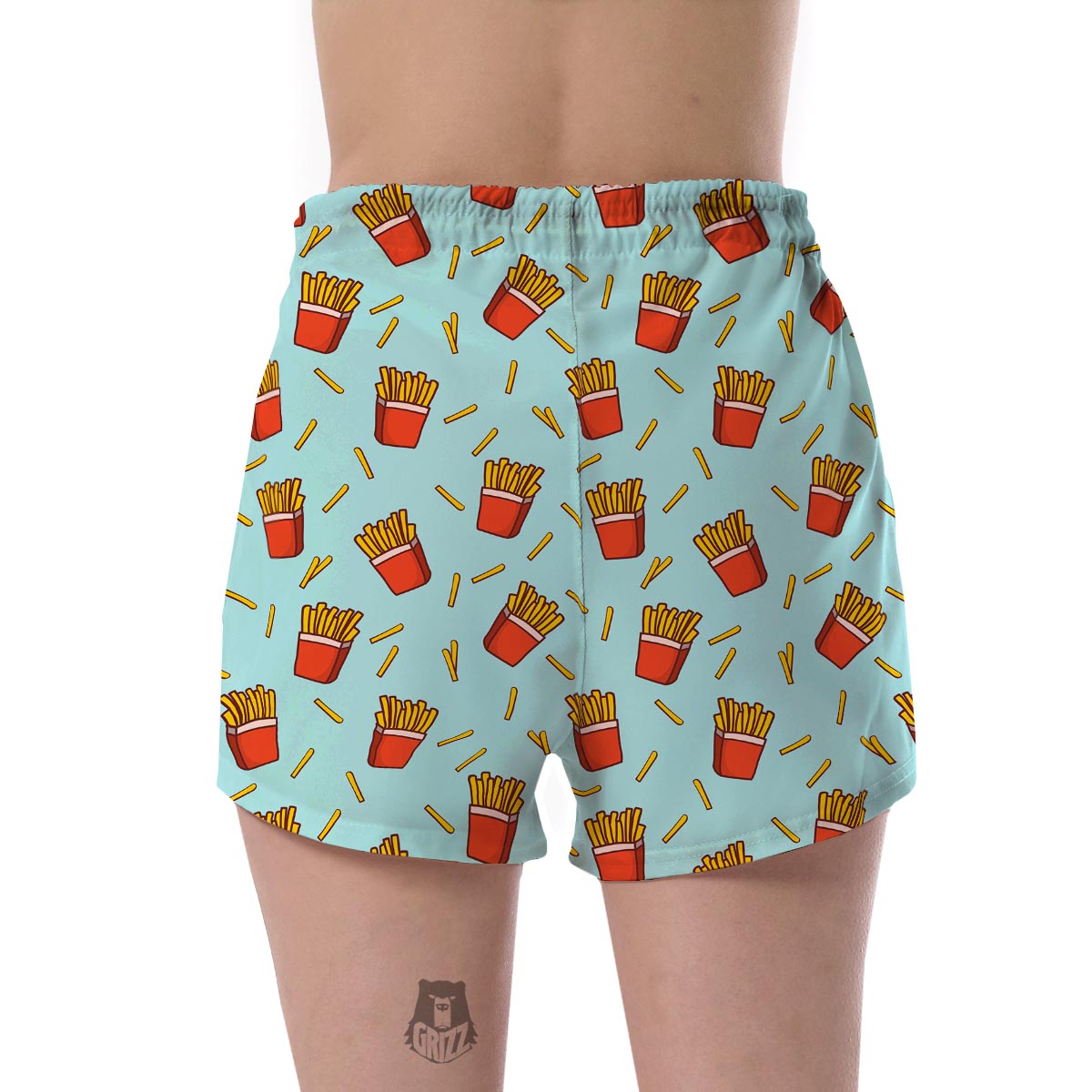 French Fries Print Pattern Women's Shorts-grizzshop