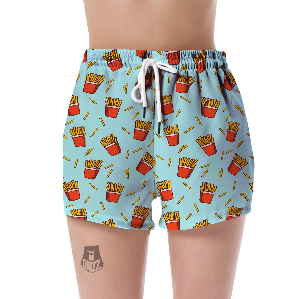 French Fries Print Pattern Women's Shorts-grizzshop