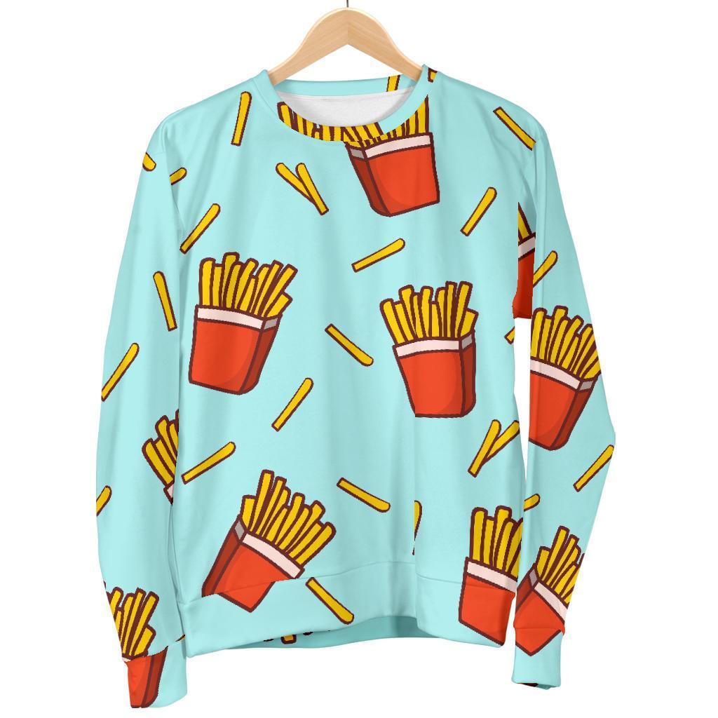 French Fries Print Pattern Women's Sweatshirt-grizzshop