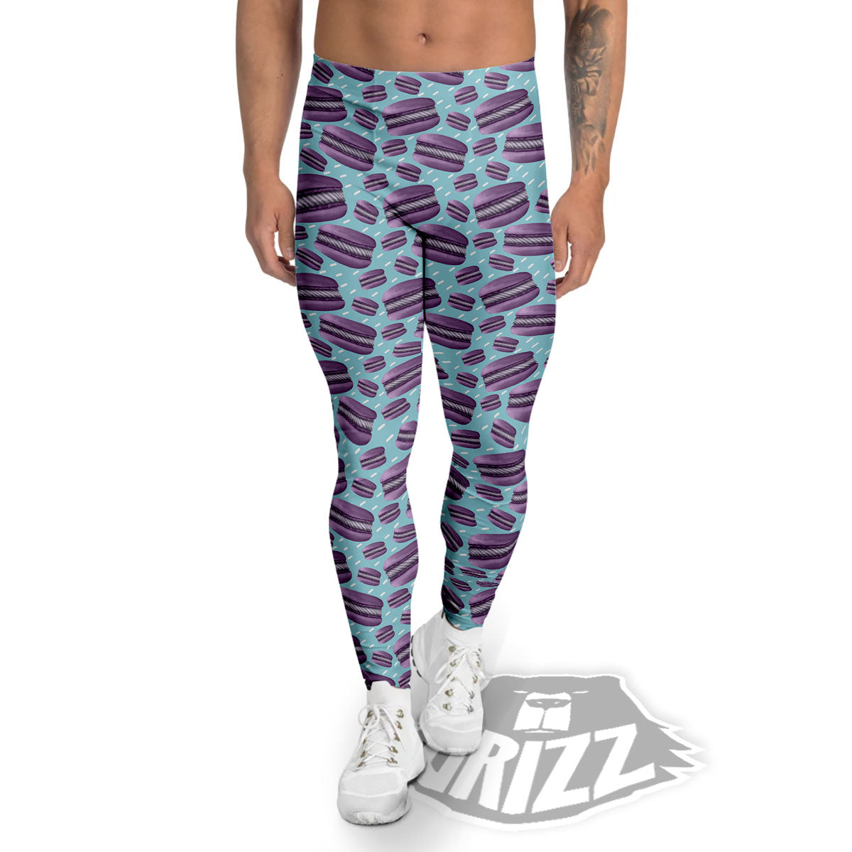 French Macarons Print Pattern Men's Leggings-grizzshop