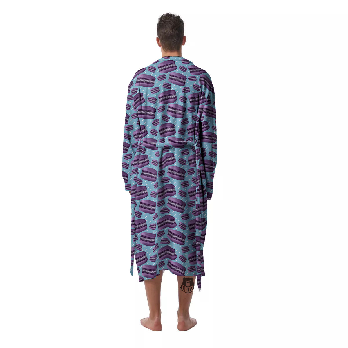 French Macarons Print Pattern Men's Robe-grizzshop