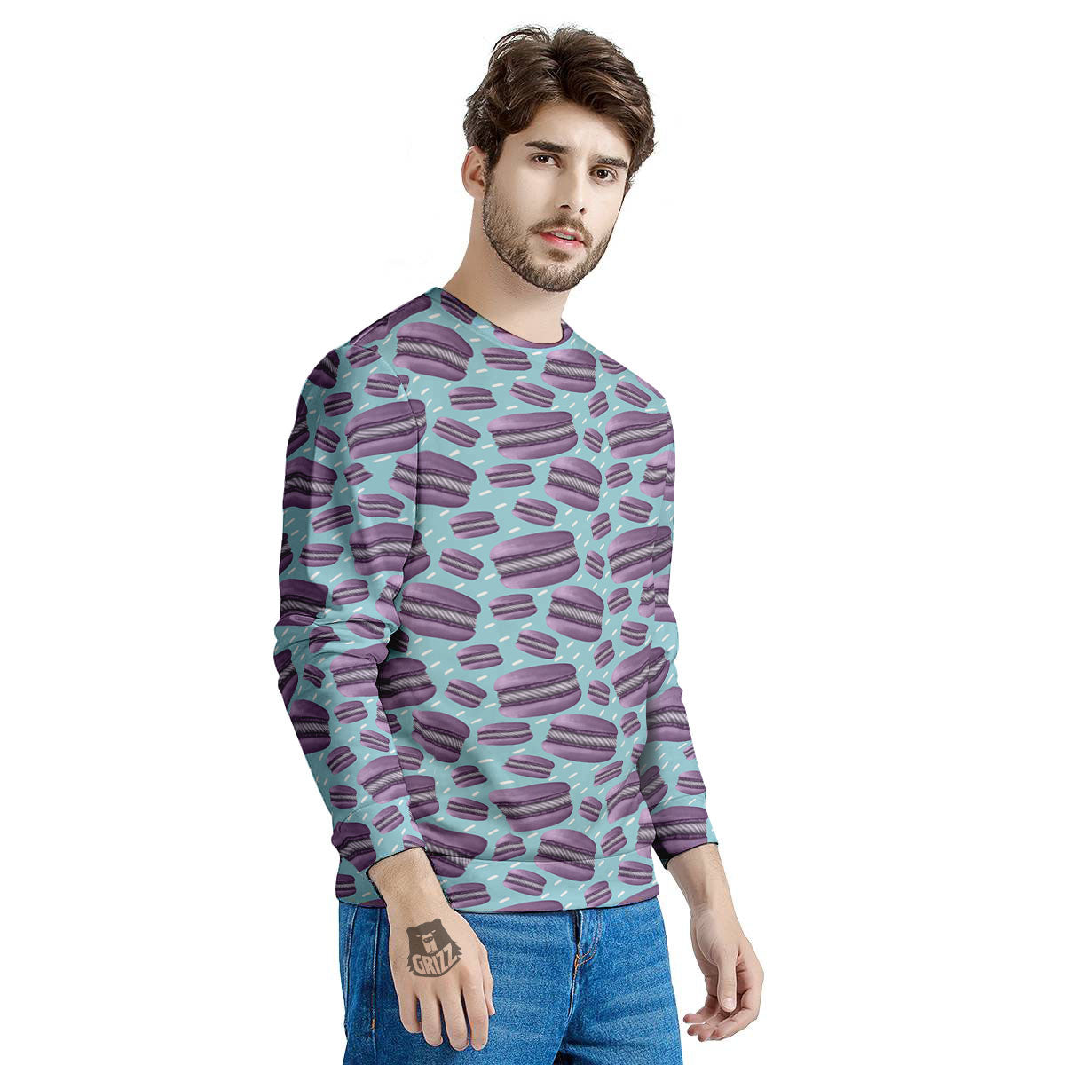 French Macarons Print Pattern Men's Sweatshirt-grizzshop