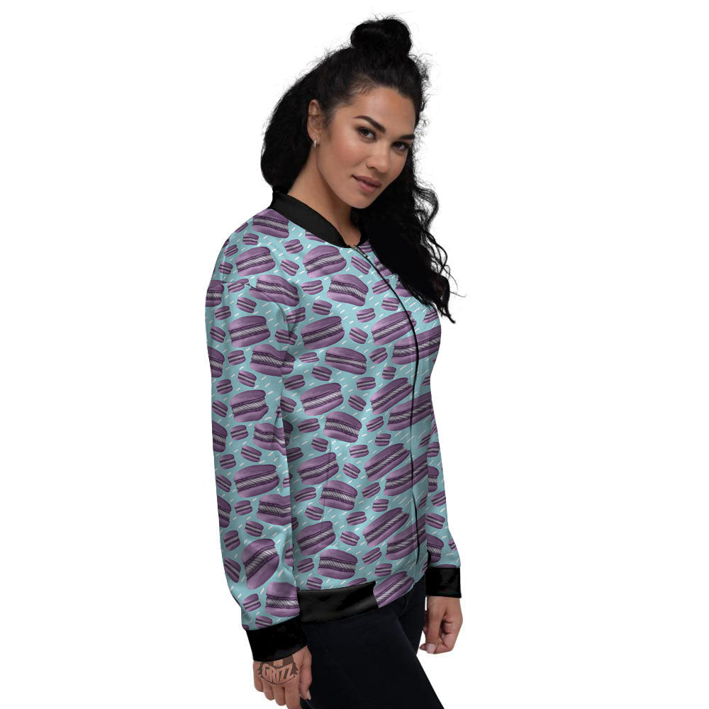 French Macarons Print Pattern Women's Bomber Jacket-grizzshop