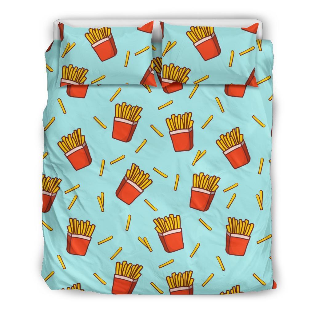 French Fries Print Pattern Duvet Cover Bedding Set-grizzshop