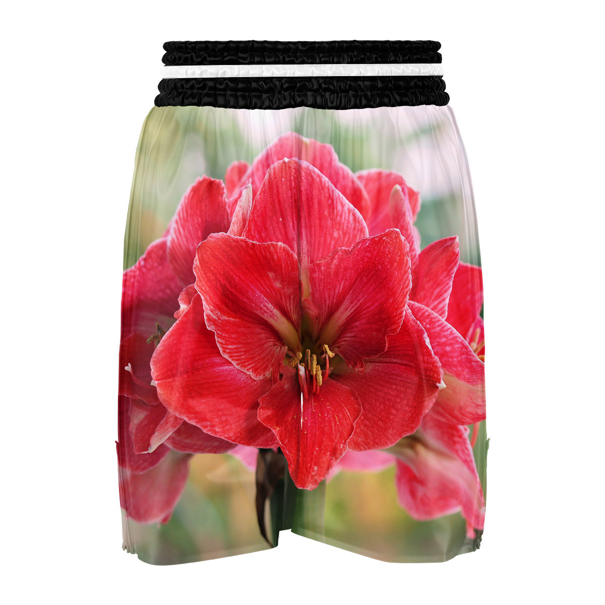 Fresh Amaryllis Print Boxing Shorts-grizzshop