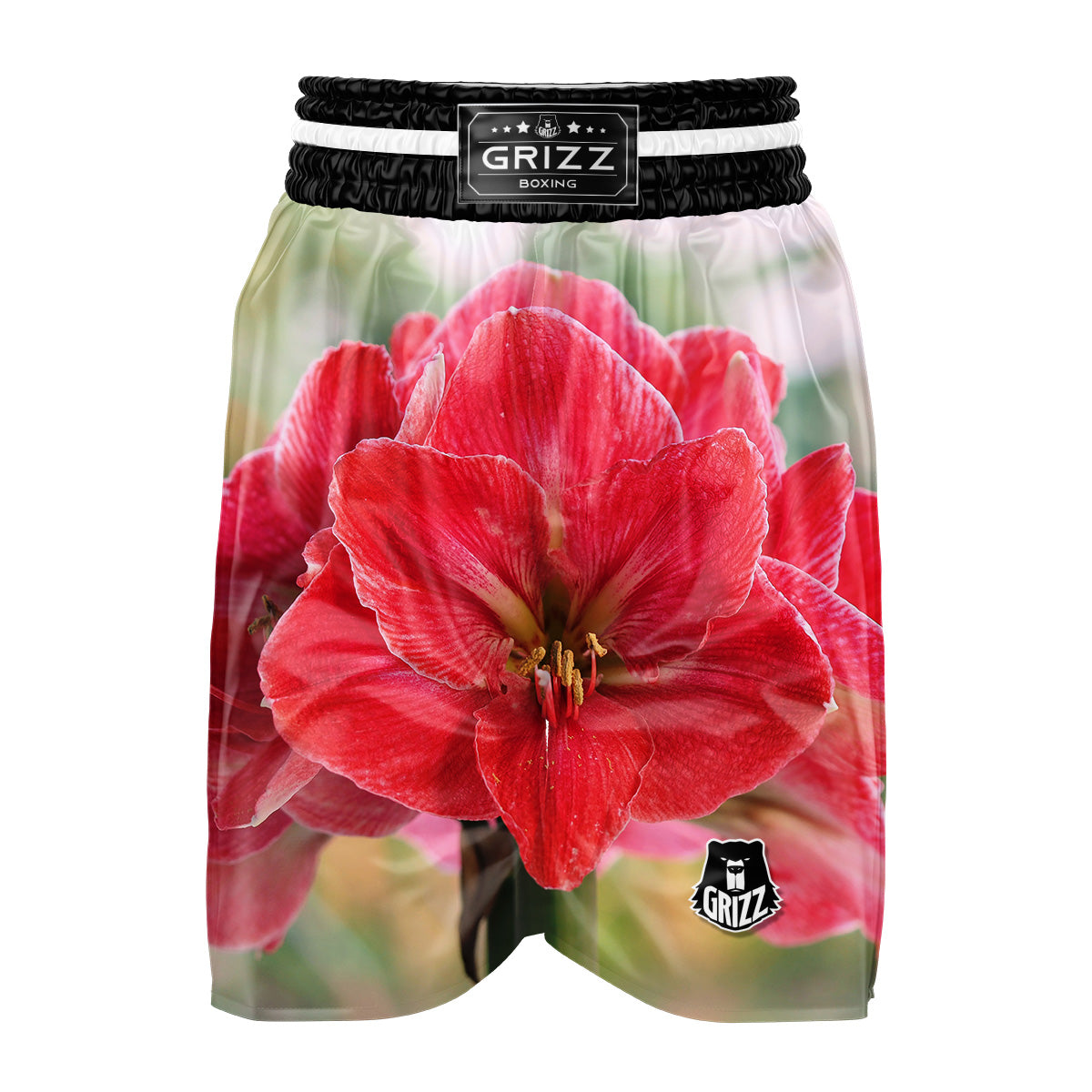 Fresh Amaryllis Print Boxing Shorts-grizzshop