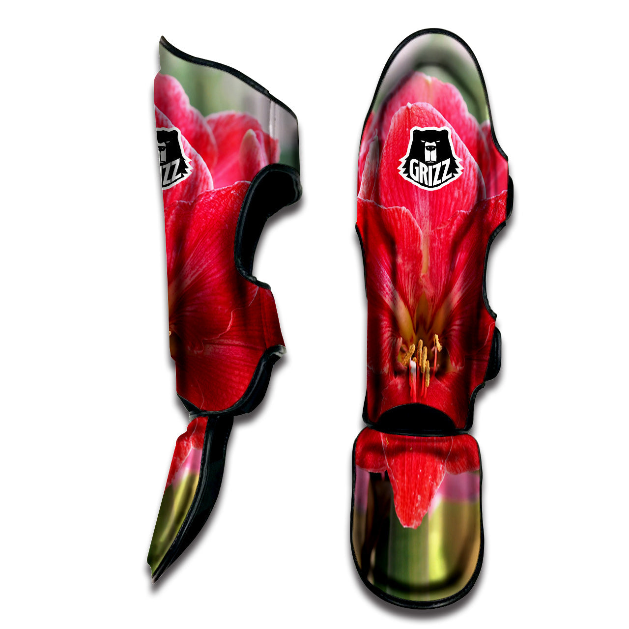 Fresh Amaryllis Print Muay Thai Shin Guards-grizzshop