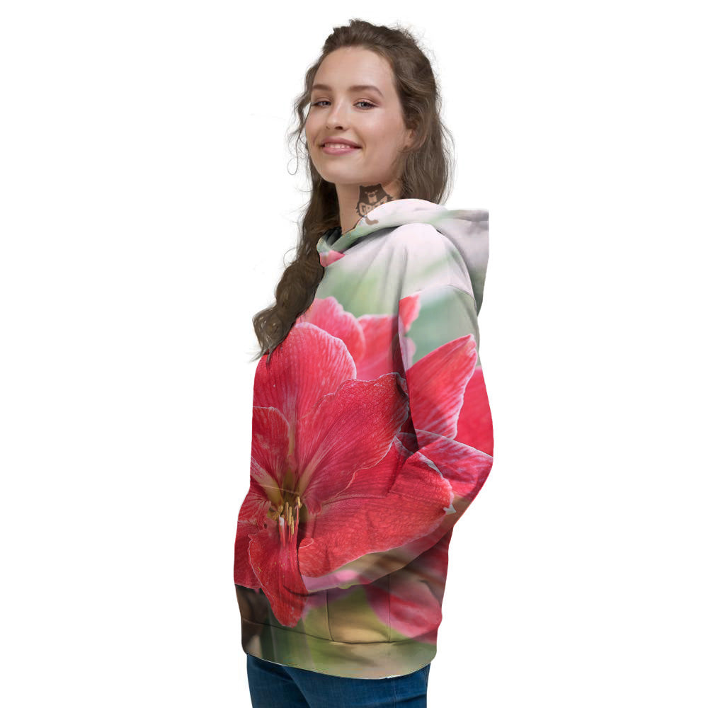 Fresh Amaryllis Print Women's Hoodie-grizzshop