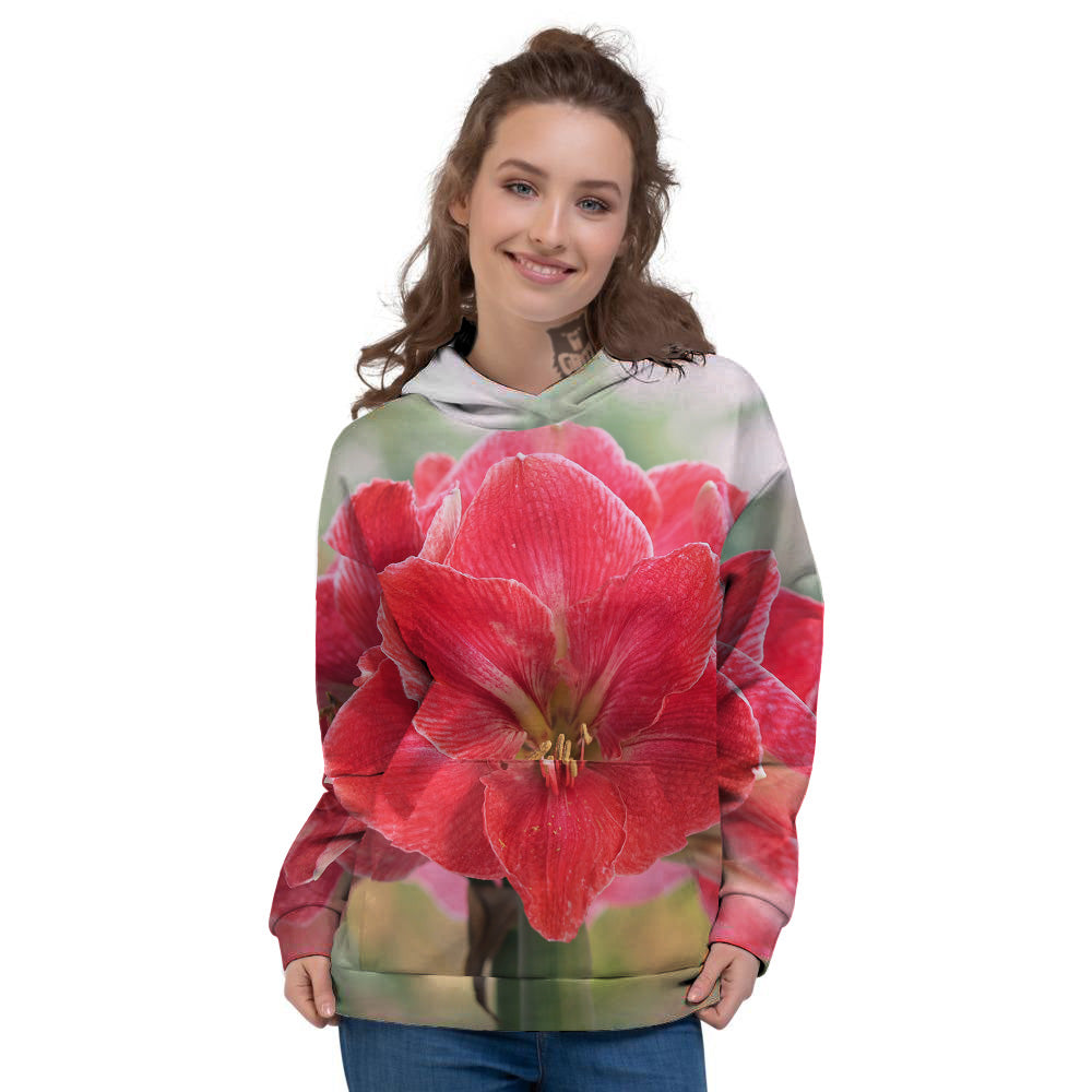 Fresh Amaryllis Print Women's Hoodie-grizzshop