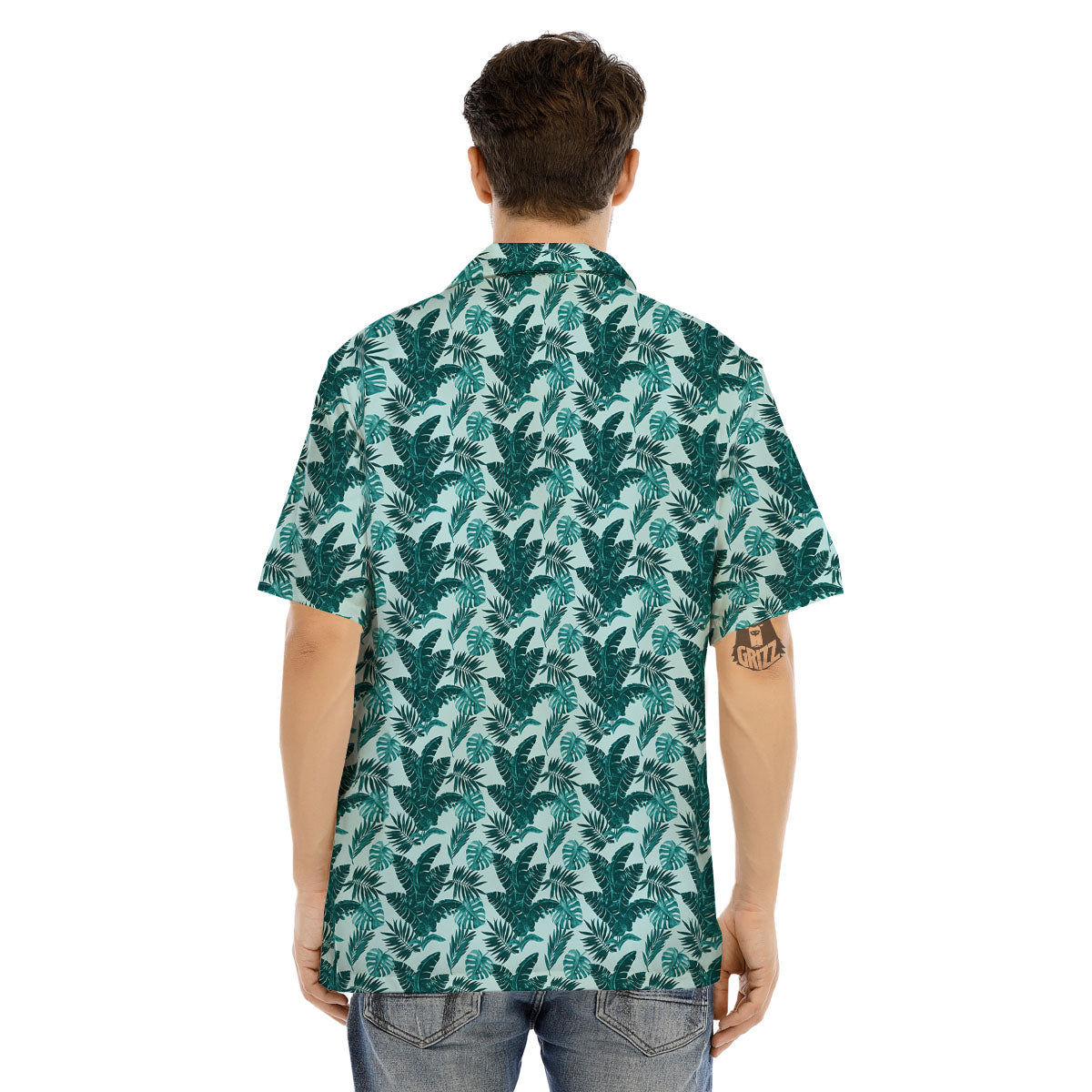 Fresh Leaf Tropical Print Men's Hawaiian Shirt-grizzshop