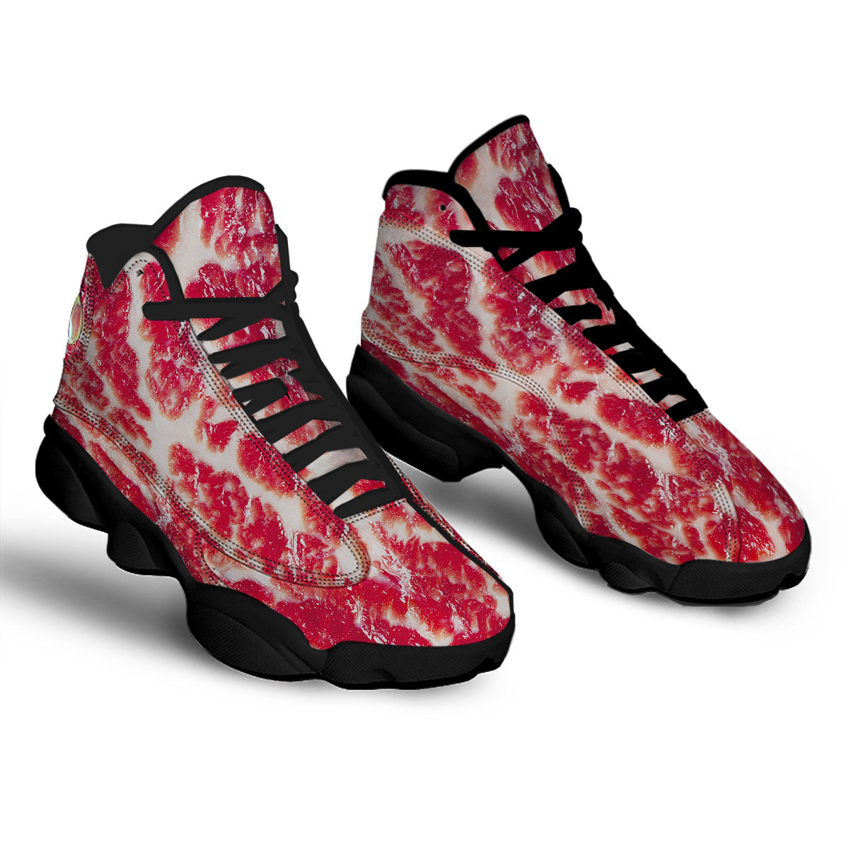 Fresh Meat Print Black Basketball Shoes-grizzshop