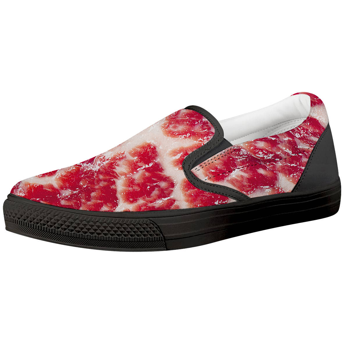 Fresh Meat Print Black Slip On Shoes-grizzshop