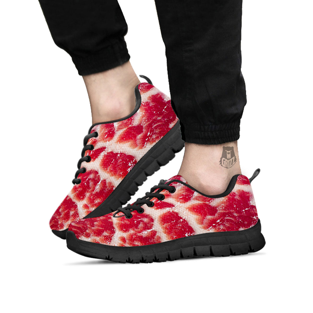 Fresh Meat Print Black Sneaker-grizzshop