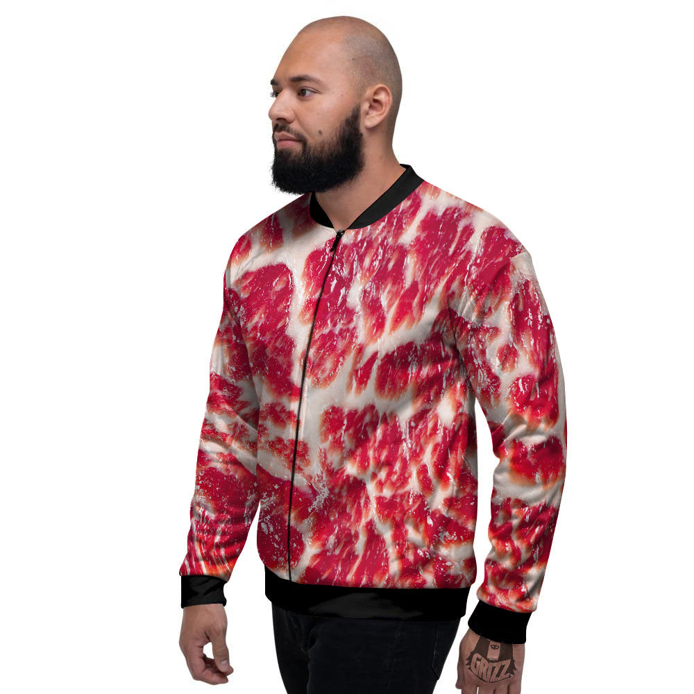 Fresh Meat Print Men's Bomber Jacket-grizzshop