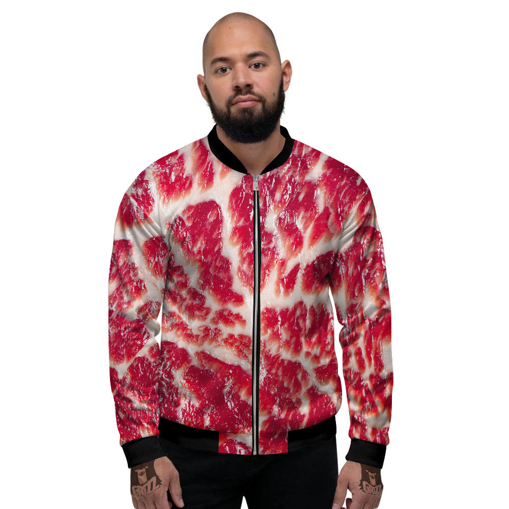 Fresh Meat Print Men's Bomber Jacket-grizzshop