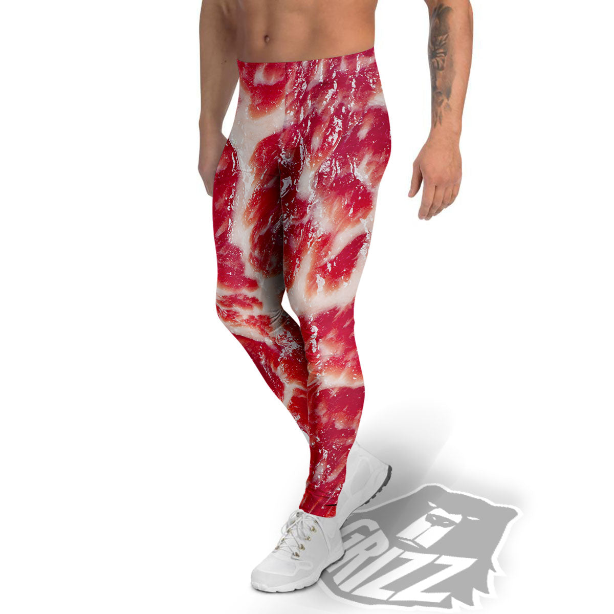 Fresh Meat Print Men's Leggings-grizzshop