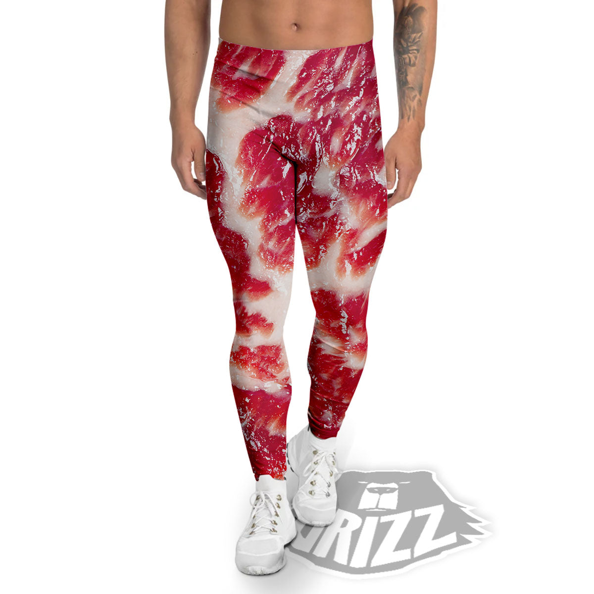 Fresh Meat Print Men's Leggings-grizzshop