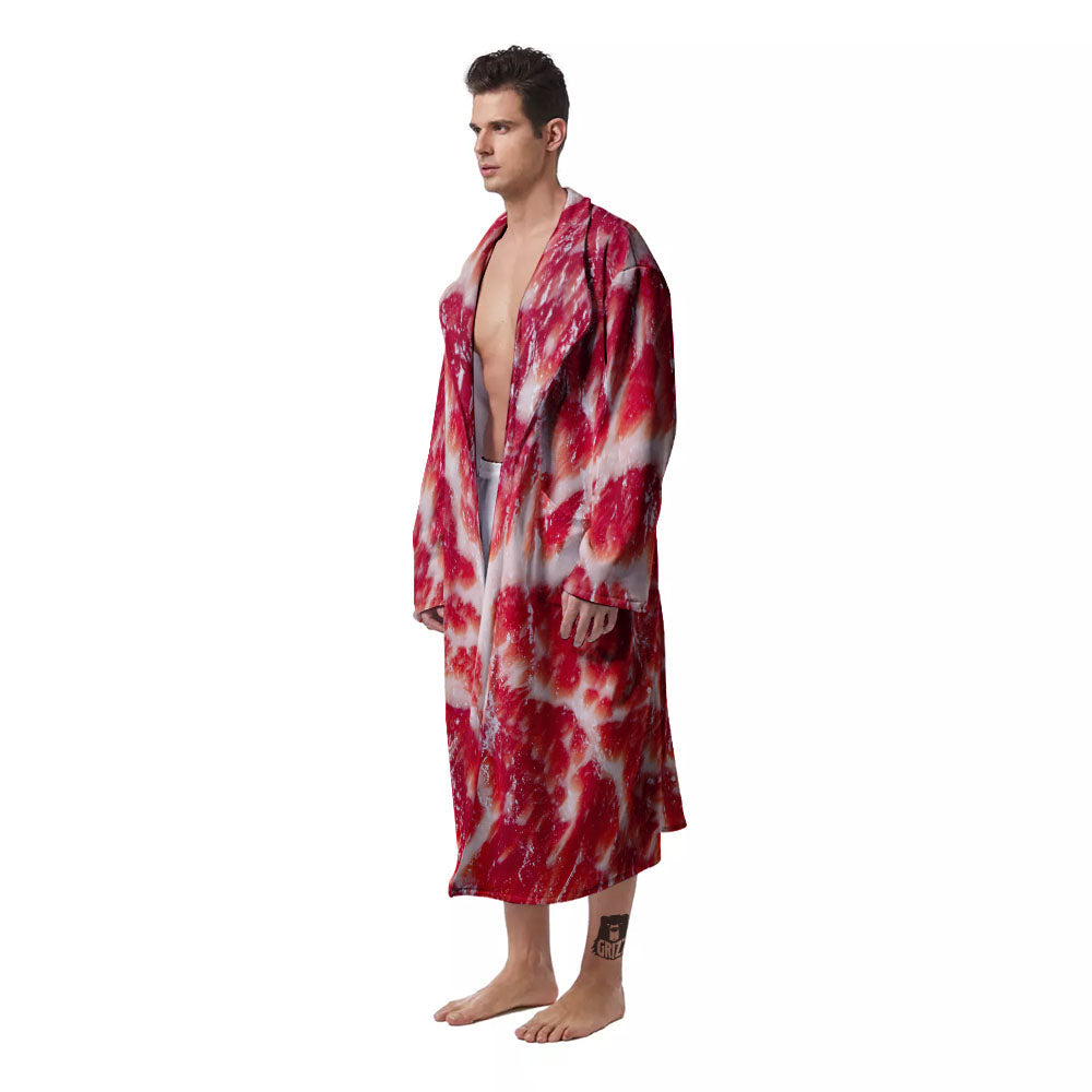 Fresh Meat Print Men's Robe-grizzshop