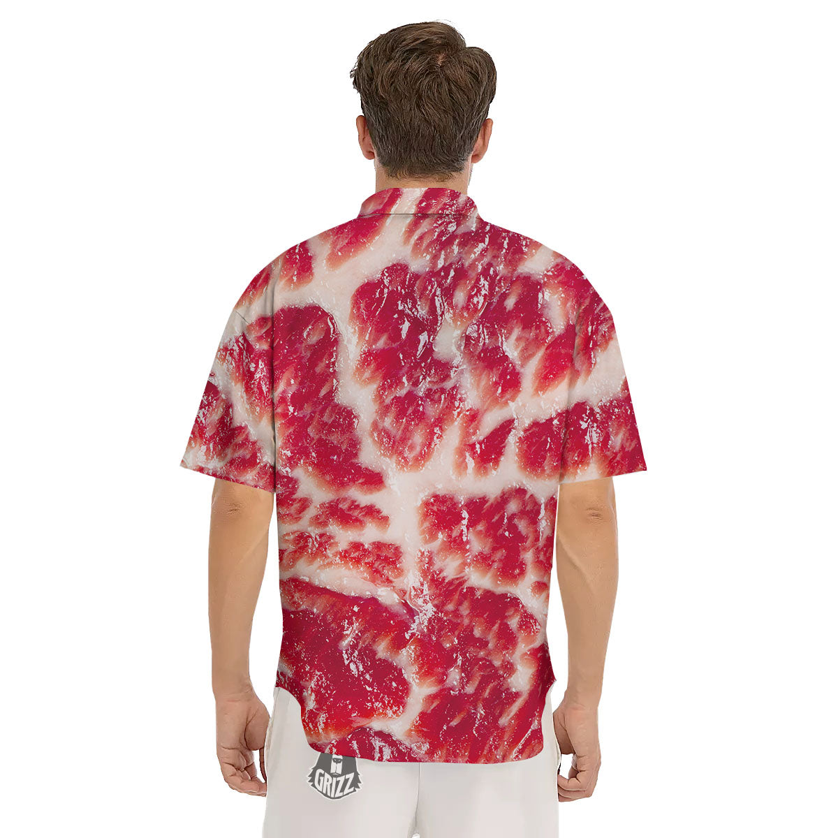 Fresh Meat Print Men's Short Sleeve Shirts-grizzshop