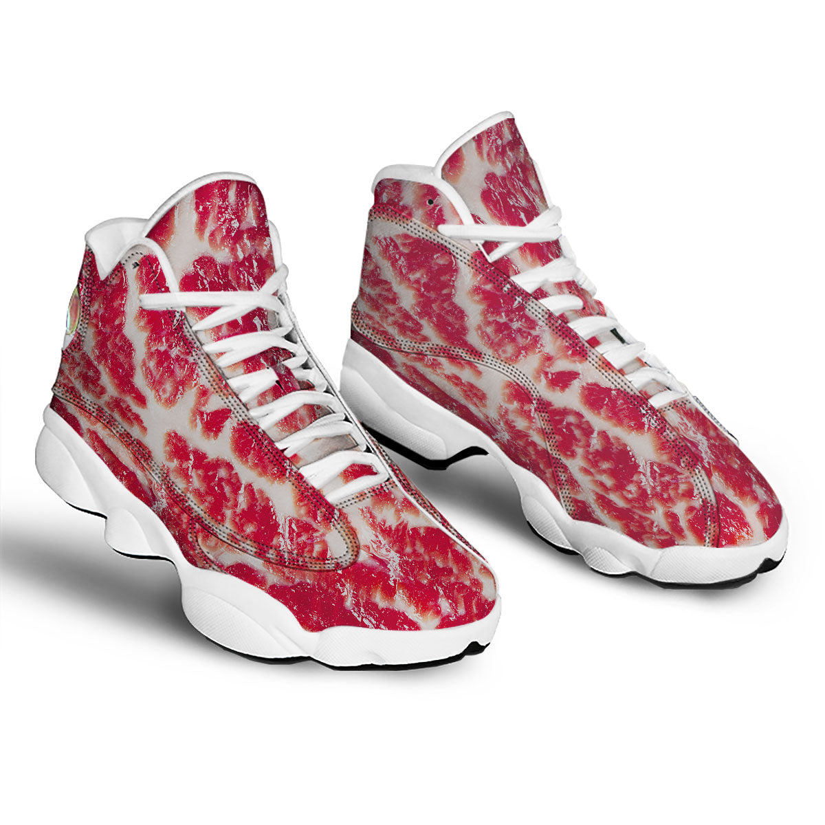 Fresh Meat Print White Basketball Shoes-grizzshop