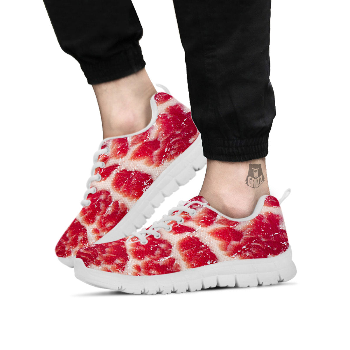 Fresh Meat Print White Sneaker-grizzshop